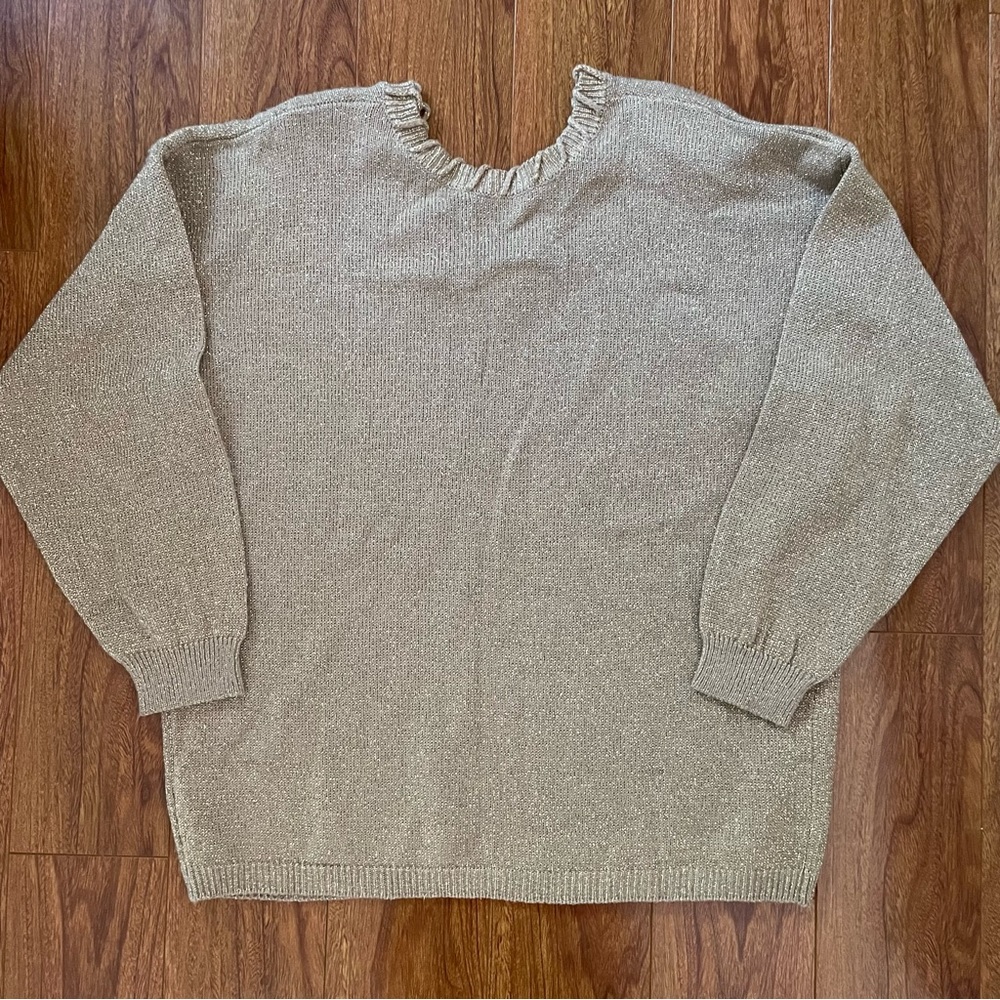 Vintage Shenanigans Sparkly Gold Sweater - Medium